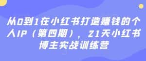 从0到1在小红书打造赚钱的个人IP(第四期),21天小红书博主实战训练营-优优云创网