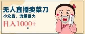 无人冷门品直播新玩法，通过卖菜刀日入1000+-优优云创网