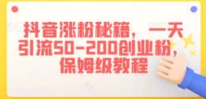 抖音涨粉秘籍，一天引流50-200创业粉，保姆级教程-优优云创网