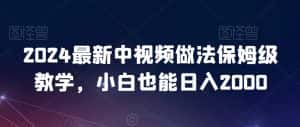 2024最新中视频做法保姆级教学,小白也能日入2000-优优云创网