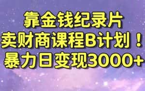 财经纪录片联合财商课程的变现策略，暴力日变现3000+，喂饭级别教学-优优云创网