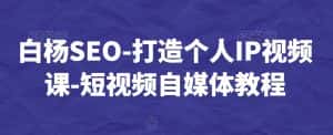 白杨SEO-打造个人IP视频课-短视频自媒体教程-优优云创网