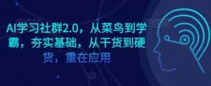 AI学习社群2.0，从菜鸟到学霸，夯实基础，从干货到硬货，重在应用-优优云创网