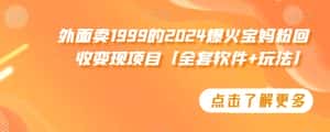 外面卖1999的2024爆火宝妈粉回收变现项目【全套软件+玩法】-优优云创网