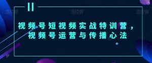 视频号短视频实战特训营,视频号运营与传播心法-优优云创网