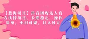 【蓝海项目】抖音团购达人官方扶持项目,长期稳定,操作简单,小白可做,月入过万-优优云创网