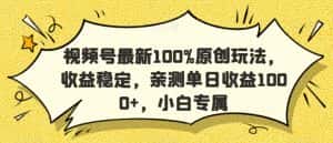 视频号最新100%原创玩法,收益稳定,亲测单日收益1000+,小白专属-优优云创网