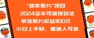 2024全年可变现玩法”售卖照片”单张照片收益1100元小白上手快,普通人可做-优优云创网