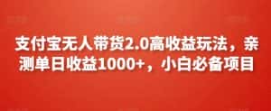 支付宝无人带货2.0高收益玩法,亲测单日收益1000+,小白必备项目-优优云创网