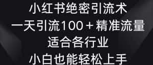 小红书绝密引流术,一天引流100+精准流量,适合各个行业,小白也能轻松上手-优优云创网