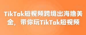 TikTok短视频跨境出海撸美金,带你玩TikTok短视频-优优云创网