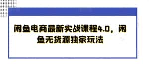 闲鱼电商最新实战课程4.0,闲鱼无货源独家玩法-优优云创网