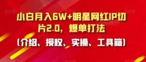 小白月入6W+明星网红IP切片2.0,爆单打法(介绍、授权、实操、工具箱)-优优云创网