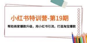 (7712期)小红书特训营-第19期,帮助商家爆款升级,用小红书引流,打造淘宝爆款-优优云创网