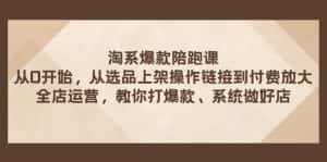 (7725期)淘系爆款陪跑课 从选品上架操作链接到付费放大 全店运营 打爆款 系统做好店-优优云创网