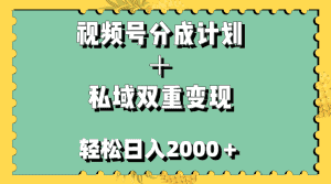 （7842期）视频号分成计划＋私域双重变现，轻松日入1000＋，无任何门槛，小白轻松上手-优优云创网
