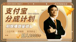 （7945期）日入2000+的支付宝分成计划，刷爆播放量收益-优优云创网