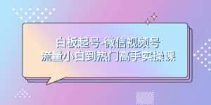 (7955期)白板起号-微信视频号流量小白到热门高手实操课-优优云创网