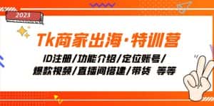 (7974期)Tk商家出海·特训营:ID注册/功能介绍/定位账号/爆款视频/直播间搭建/带货.-优优云创网