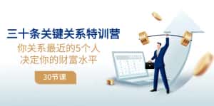 (8105期)三十条关键关系特训营:你关系 最近的5个人决定你的财富水平(30节课)-优优云创网