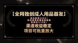 （8128期）最新全网独创首发，成人用品赛道引流获客，月入10w保姆级教程-优优云创网
