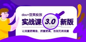 (8146期)dou+豆荚投放实战课3.0新版,让流量更精准,质量更高,告别无效流量-优优云创网