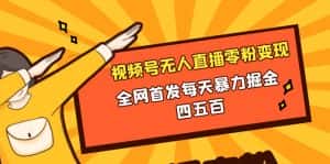 (8296期)微信视频号无人直播零粉变现,全网首发每天暴力掘金四五百-优优云创网