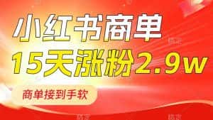 (8308期)小红书商单最新玩法,新号15天2.9w粉,商单接到手软,1分钟一篇笔记-优优云创网