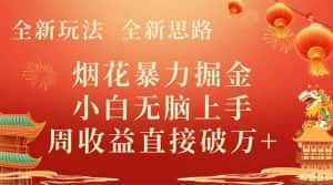 （8320期） 全新玩法，全新思路，烟花暴力掘金，小白无脑上手，周收益破w+-优优云创网