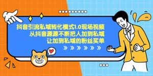 (8429期)抖音-引流私域转化模式1.0现场视频,从抖音源源不断把人加到私域,让加…-优优云创网