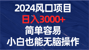 （8432期）2024风口项目，日入3000+，简单容易，小白也能无脑操作-优优云创网