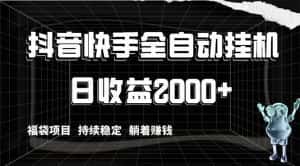 （8460期）抖音快手全自动挂机，解放双手躺着赚钱，日收益2000+，福袋项目持续稳定…-优优云创网