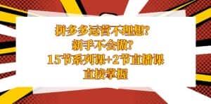 (8479期)拼多多运营不理想?新手不会做?15节系列课+2节直播课,直接掌握-优优云创网