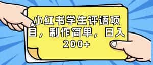 （8665期）小红书学生评语项目，制作简单，日入200+（附资源素材）-优优云创网
