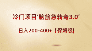(8665期)冷门项目‘脑筋急转弯3.0’轻松日入200-400+【保姆级教程】-优优云创网