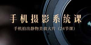 (8671期)0基础-手机摄影系统课,手机拍出静物美食大片(24节课)-优优云创网