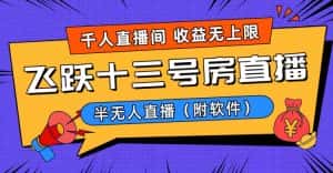 (8711期)爆火飞跃十三号房半无人直播,一场直播上千人,日入过万!(附软件)-优优云创网