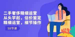 (8774期)二手奢侈精细运营从头学起,估价鉴定,精细运营,细节操作(58节)-优优云创网
