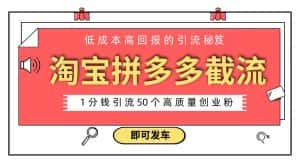 (8787期)淘宝拼多多电商平台截流创业粉 只需要花上1分钱,长尾流量至少给你引流50粉-优优云创网