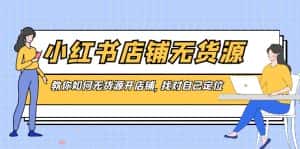 (8822期)小红书店铺-无货源,教你如何无货源开店铺,找对自己定位-优优云创网