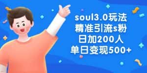 (8885期)soul3.0玩法精准引流s粉,日加200人单日变现500+-优优云创网