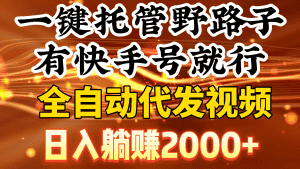 (9149期)一键托管野路子,有快手号就行,日入躺赚2000+,全自动代发视频-优优云创网
