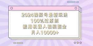 (9151期)2024视频号最新玩法,100%过原创,搬用机器人视频掘金,月入10000+-优优云创网