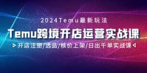 (9208期)2024Temu跨境开店运营实战课,开店注册/选品/核价上架/日出千单实战课-优优云创网