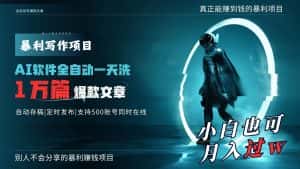 (9221期)AI全自动一天洗1万篇爆款文章,真正解放双手,月入过万轻轻松松!-优优云创网