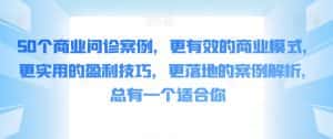 50个商业问诊案例,更有效的商业模式,更实用的盈利技巧,更落地的案例解析,总有一个适合你-优优云创网