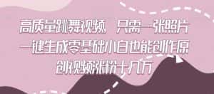 高质量跳舞视频，只需一张照片一键生成零基础小白也能创作原创视频涨粉十几万-优优云创网
