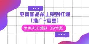 电商新品从上架到打爆【推广+运营】,新手从0打爆款(69节课)-优优云创网