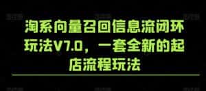 淘系向量召回信息流闭环玩法V7.0,一套全新的起店流程玩法-优优云创网