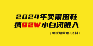 (9329期)2024年卖莆田鞋,搞了92W,小白闭眼操作!-优优云创网